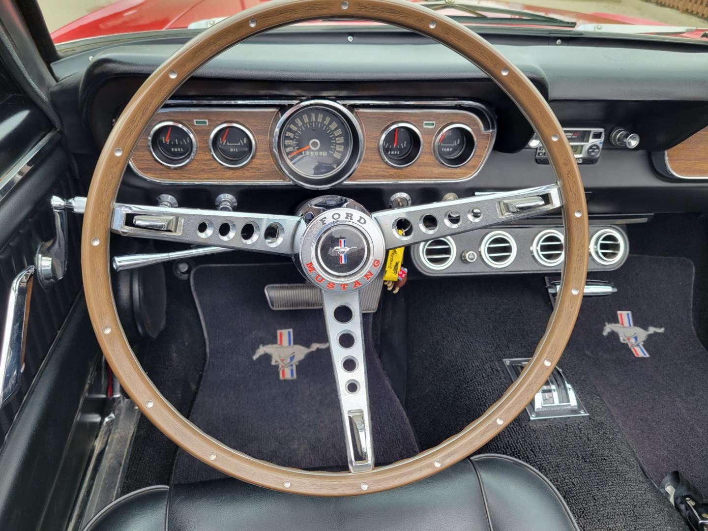 1966 Red /Black Ford Mustang Deluxe Pony Interior (6F08C738368) with an Original 289ci. engine, Automatic transmission, located at 2510 47th St. Suite 200, Boulder, CO, 80301, (303) 641-0333, 40.026196, -105.243217 - Known History back to its Original Purchaser Curtis Travis from Foxworthy Ford. This Beautiful 1966 Convertible Mustang is Equipped with its Original 289ci. V8, and C4 3 speed Automatic Transmission. The Vintage AC was Serviced and Recharged with 134 coolant October 2023. It has its Original F - Photo#10